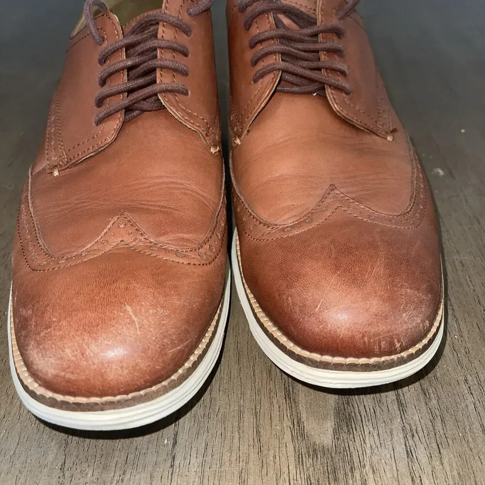 Cole Haan Mens Size 12M OriginalGrand Wingtip Oxfords Brown Leather C26471